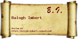 Balogh Imbert névjegykártya